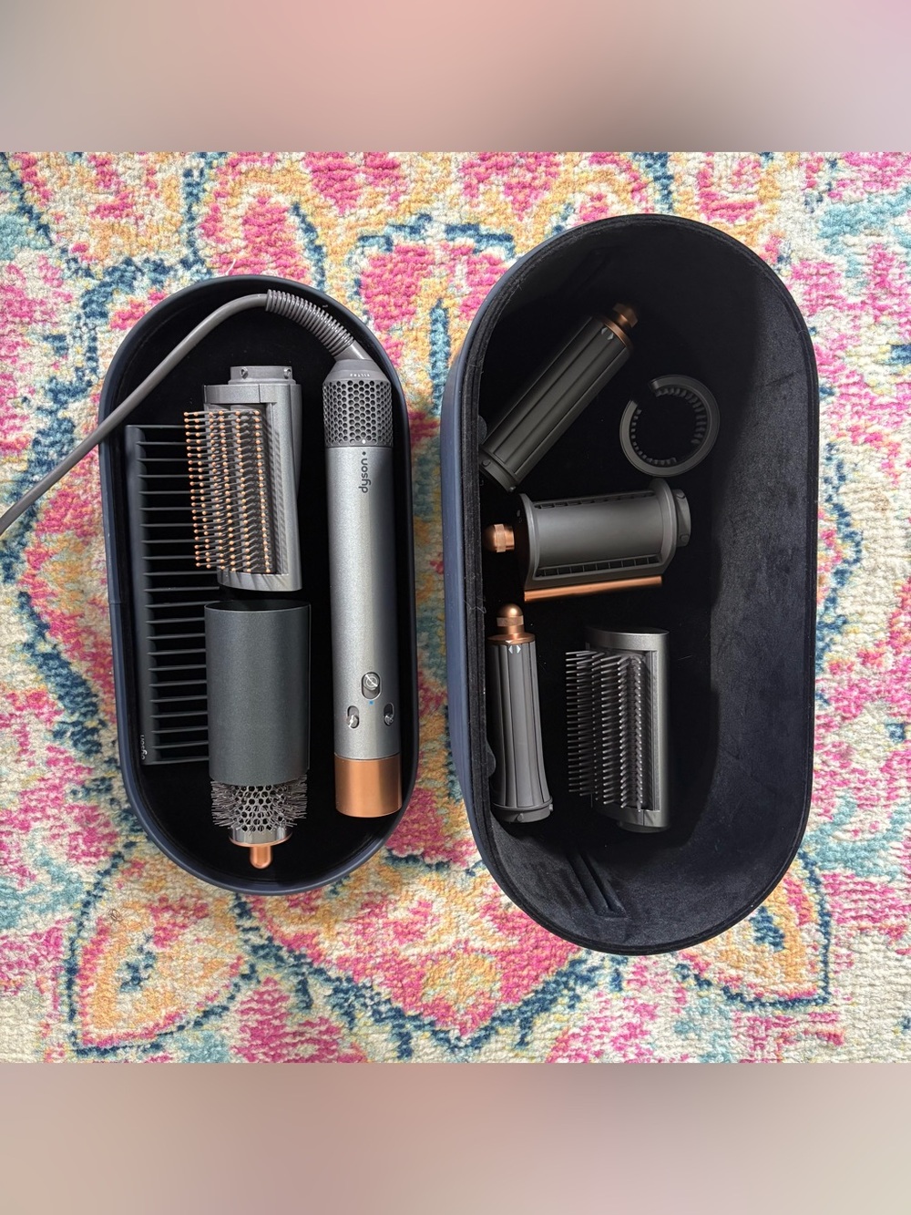 (LIKE NEW) DYSON AIR-WRAP charcoal with copper accents and ALL ACCESSORIES